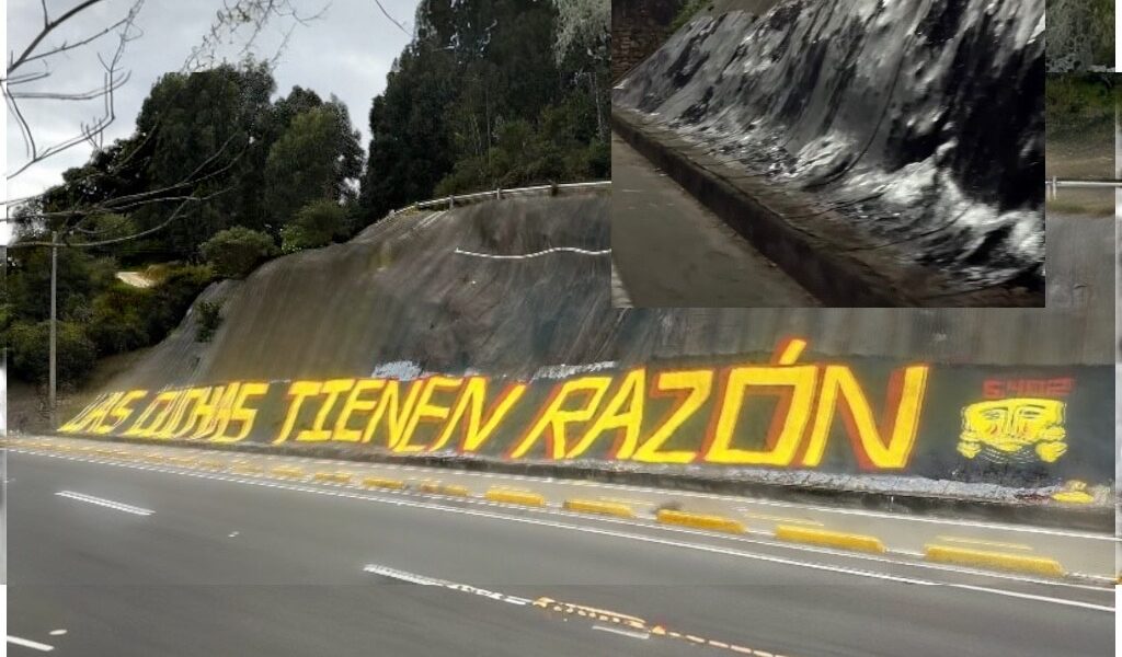 Mural "Las cuchas tienen la razón" a las afueras de Zipaquirá fue tapado, hay voces de rechazo