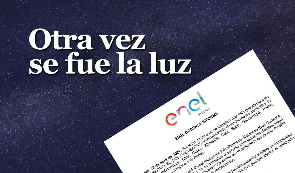 La respuesta de CODENSA por el APAGÓN de este martes en la Sabana